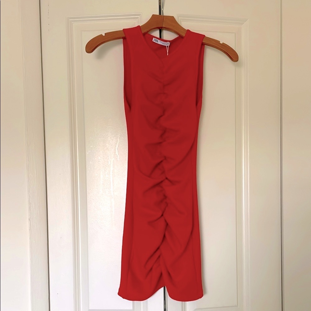 Zara orange mini dress